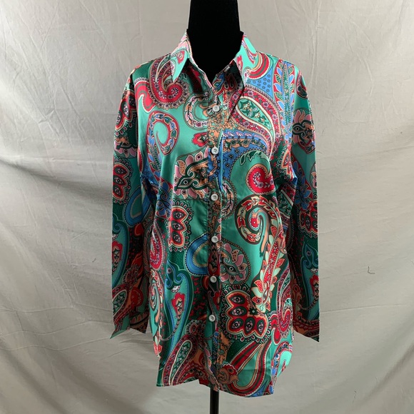 Paisley Print Single Breasted Drop Shoulder Shirt - Picture 7 of 10